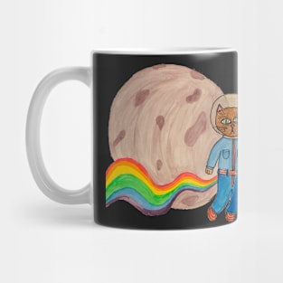 Space Cat Farting Rainbows Mug